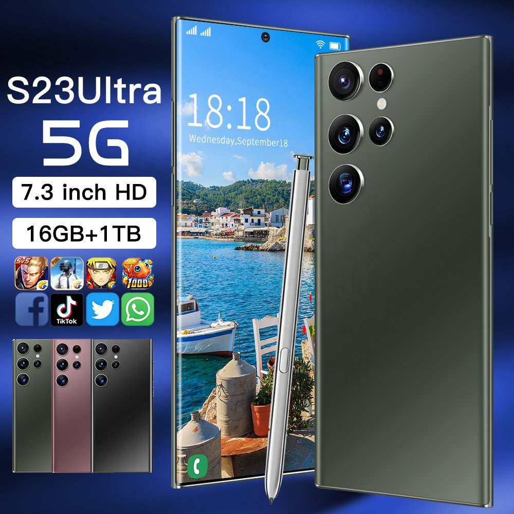 Hot Selling S23 ULTRA original 12GB+512GB 24MP+64MP face unlock full Display Android 13.0 Cell Phone Smart Mobile Phone